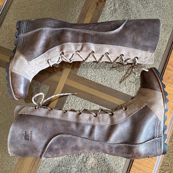 Sorel Cate The Great Tall LaceUp Lug Sole Wedge Boot Style NL2175-227 Size US8.5 - Picture 15 of 17